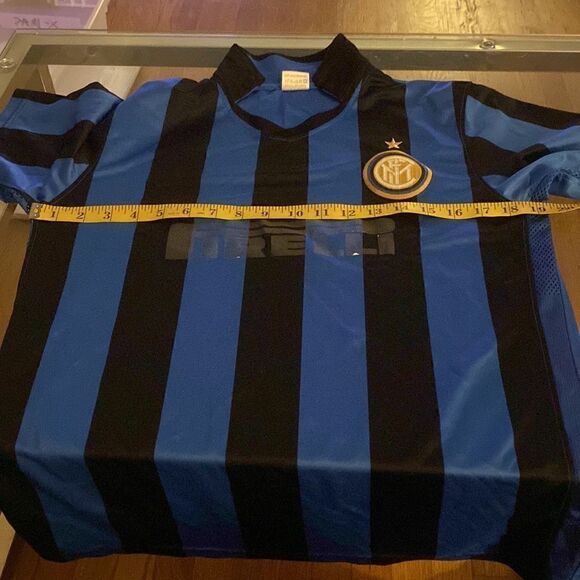 Y14 Inter Milan Pirelli soccer jersey. Pirelli patched peeled off blue black - Picture 7 of 9